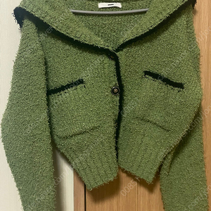 에트몽 세일러 가디건 Shawl Sailor Collar Knit Cardigan, Light Green