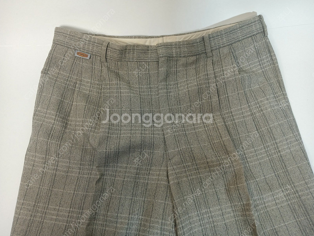 인터메조 회색 첵크 플란넬 울 남성 바지--3