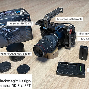 BMPCC 6K Pro + Sigma zoom + Tilta cage + SSD + Charger (SET)