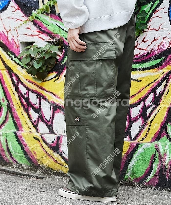 디키즈 x 프릭스토어 별주 와이드 실루엣 더블니 이지 카고팬츠--0