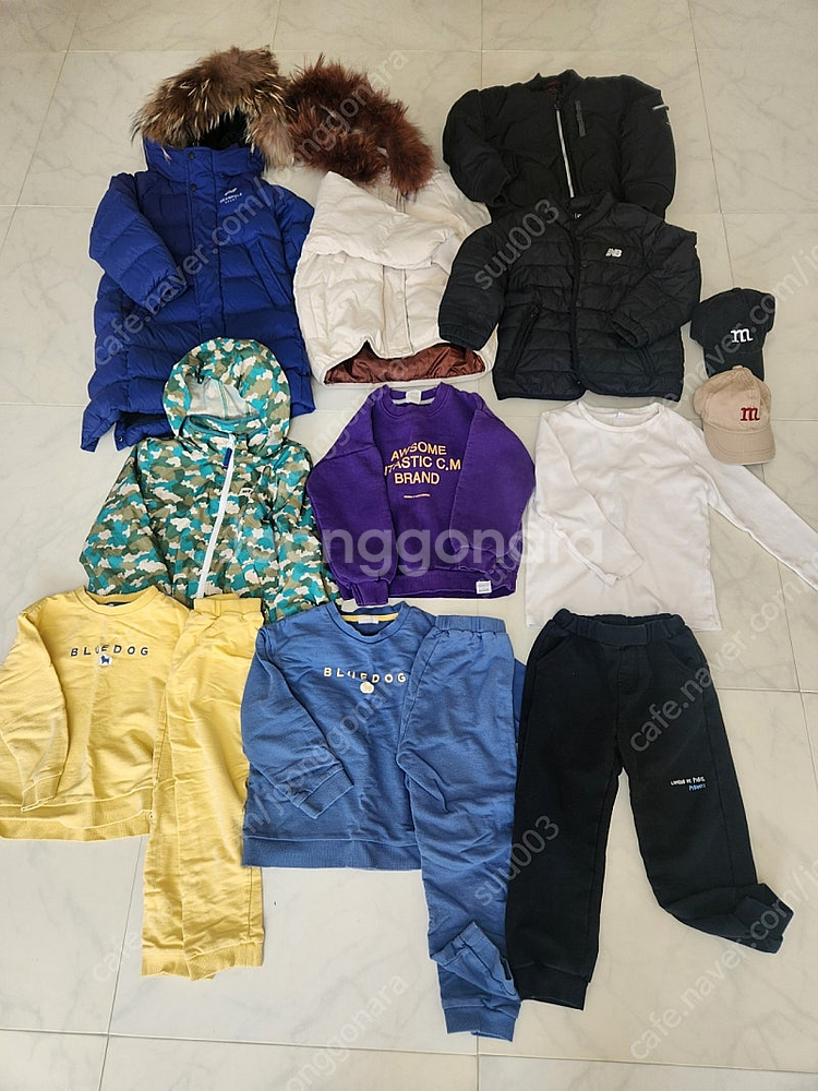 남아 옷 빈폴패딩 덕다운점퍼 조던점퍼 뉴발란스 경량패딩 바람막이 블루독상하복세트 (110~120사이즈)일괄 택포--0