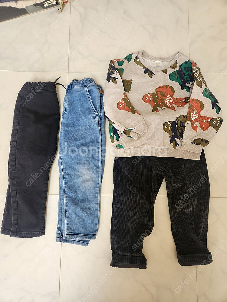 남아 cos 상하, 블루독청바지120, 테일러스쿱바지120, 모자2 택포--0