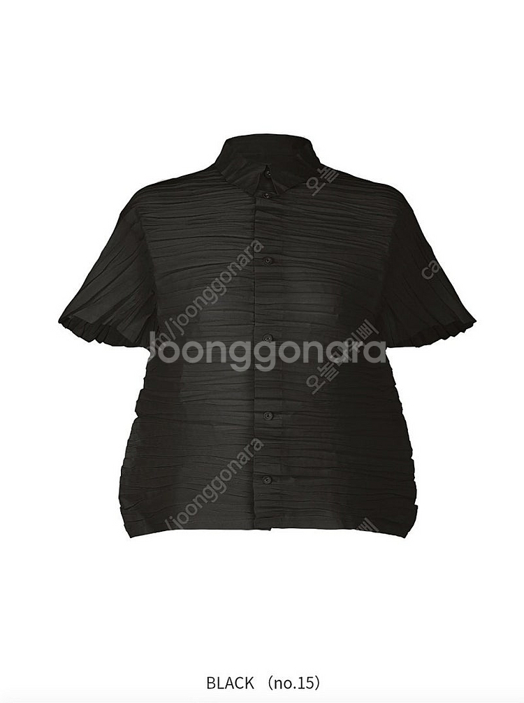 이세이미야케 HAAT 하트 반팔셔츠,플리츠플리즈 블랙--0