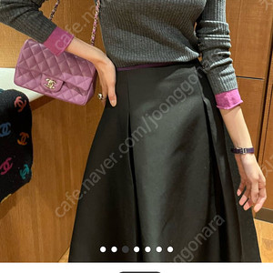 로우게이지 디오르 배색 스커트 블랙 M
