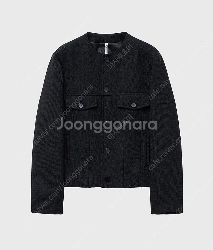 노이어 울 트위드 크루넥 자켓 [블랙] 48(95~100사이즈)--2