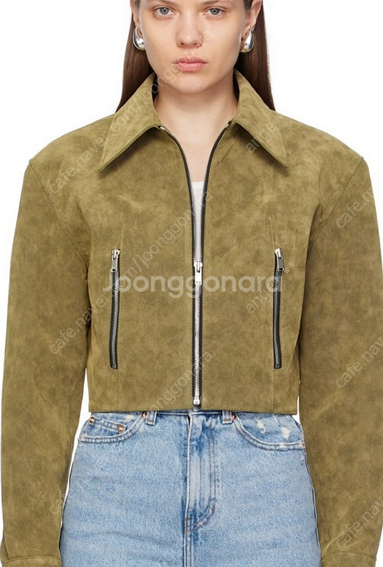 [S사이즈, 새상품]렉토 모데나 스웨이드 크롭 자켓(강민경 착용)--1