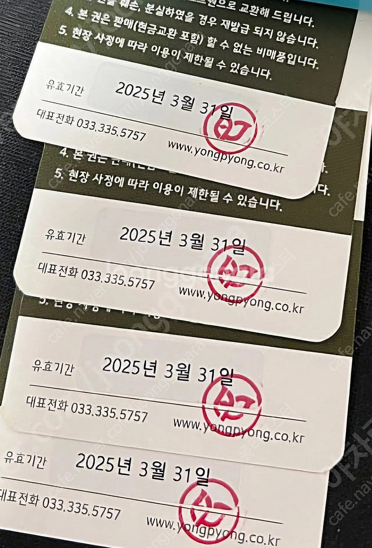 용평 리프트교환권 2장--0