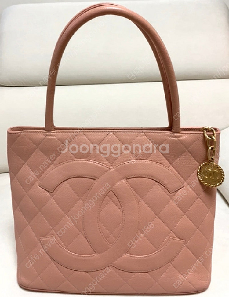 샤넬 핑크 캐비어 코인 토트백--0