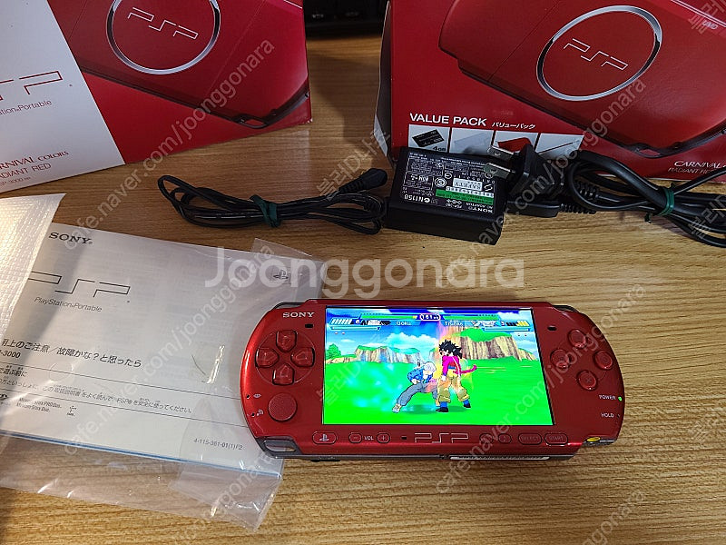 PSP 3000 딥레드 박스셋 팝니다.--5