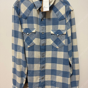 RRL 더블알엘 블루 버팔로 체크 웨스턴셔츠 L