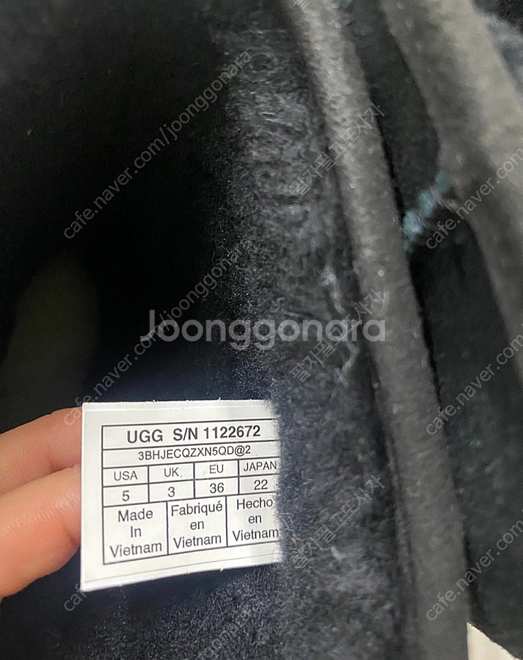 정품) 미국 어그 UGG 220 숏 블랙 US5 EU3...--4