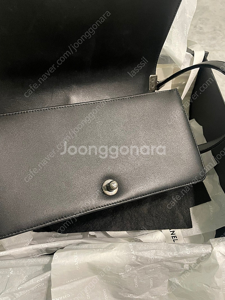 보이샤넬 쉐브론 램스킨 빈티지 은장 미듐/ 26번대--4