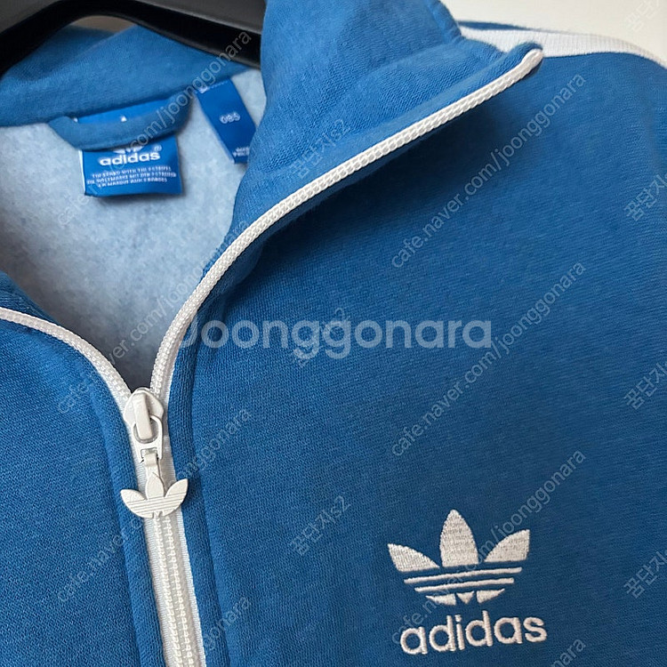 아디다스 파이어버드 기모 코튼 하늘색 블루 져지 85--4