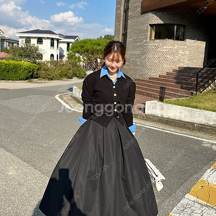 햅번 롱 스커트 블랙 M (택포)--1