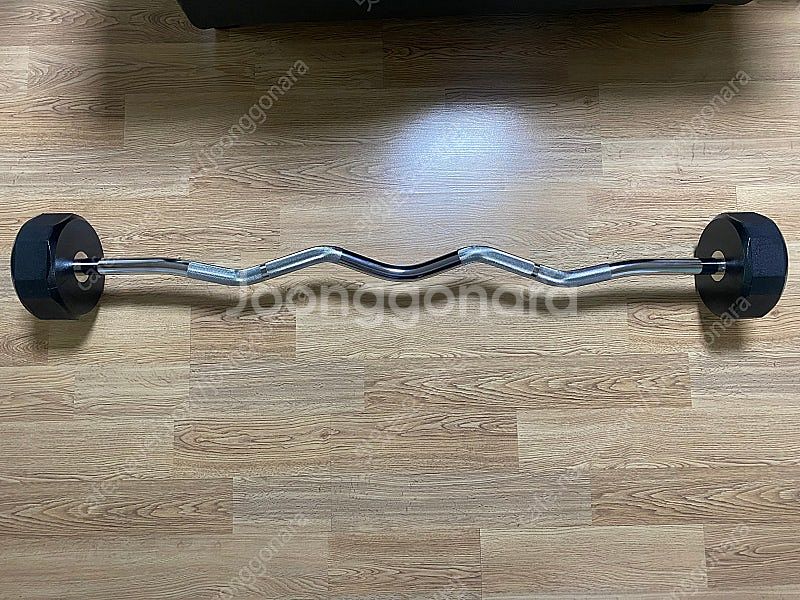 베스코 20kg TPU우레탄 고정바벨 ez 이지바 컬바--1