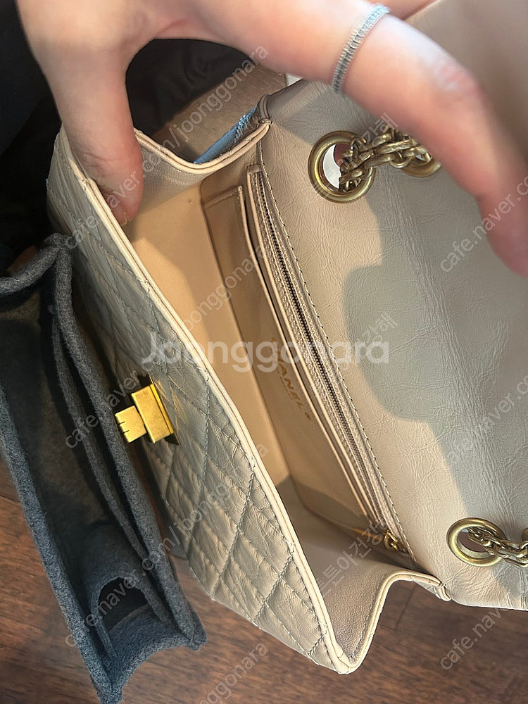 샤넬 빈티지 2.55 미니 연베이지--5