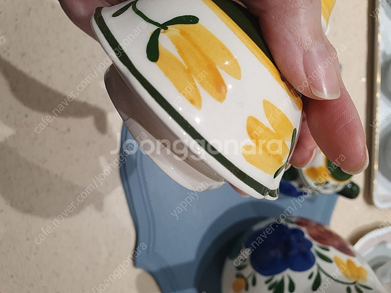 빈티지 독일 빌레로이앤보흐 바우언블루메 커피포트 세트--8