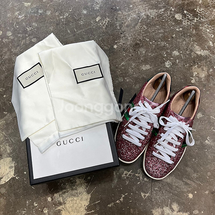 37) 정품 GUCCI 구찌 글리터 스니커즈 이태리--1