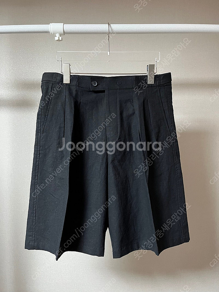 남자 린넨 반바지 블랙--0