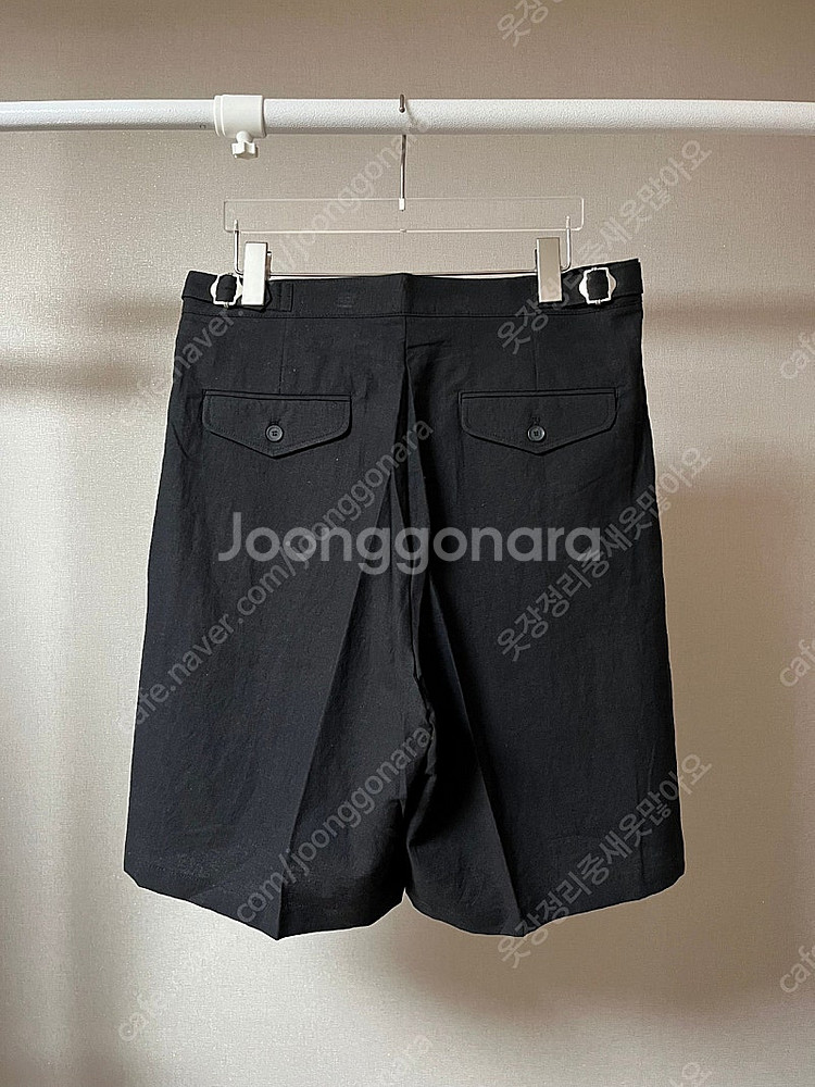 남자 린넨 반바지 블랙--1