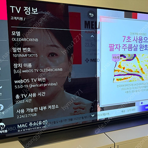 LG 48CX OLED 티비 팝니다