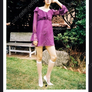 낫유어로즈 보라원피스 티파니 임보라 아이유 미착용 [NOT YOUR XXX] Frill flare dress (Purple)