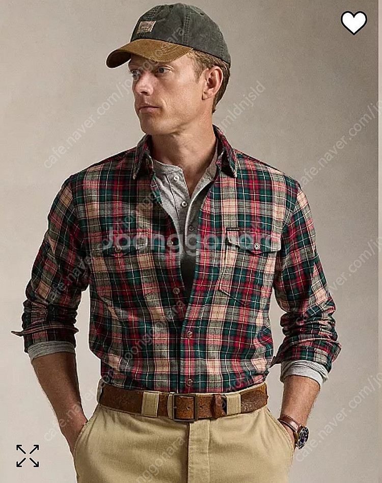 폴로 클래식핏 plaid brushed 옥스퍼드 셔츠 ...--1