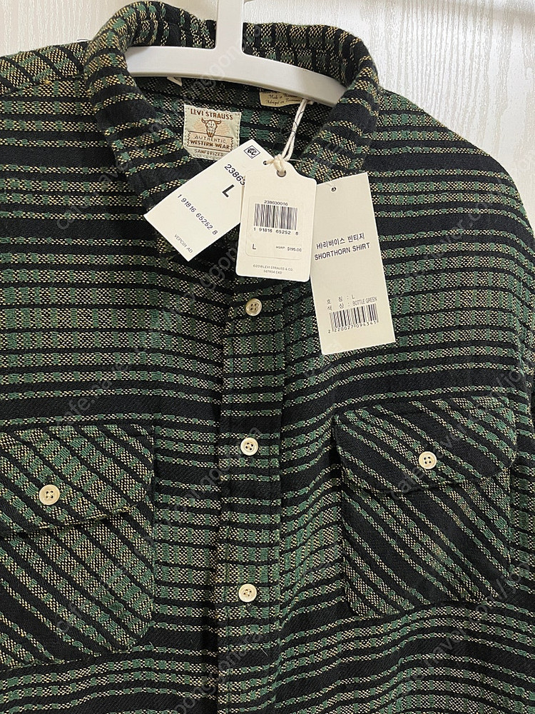 리바이스빈티지클로딩 lvc 숏혼 보틀그린 L사이즈 새제품 더블알엘,RRL,폴로,풀카운트,웨어하우스 이미지