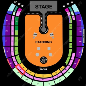 콜드플레이 4/19(토) 4연석 2층 N5구역 23열