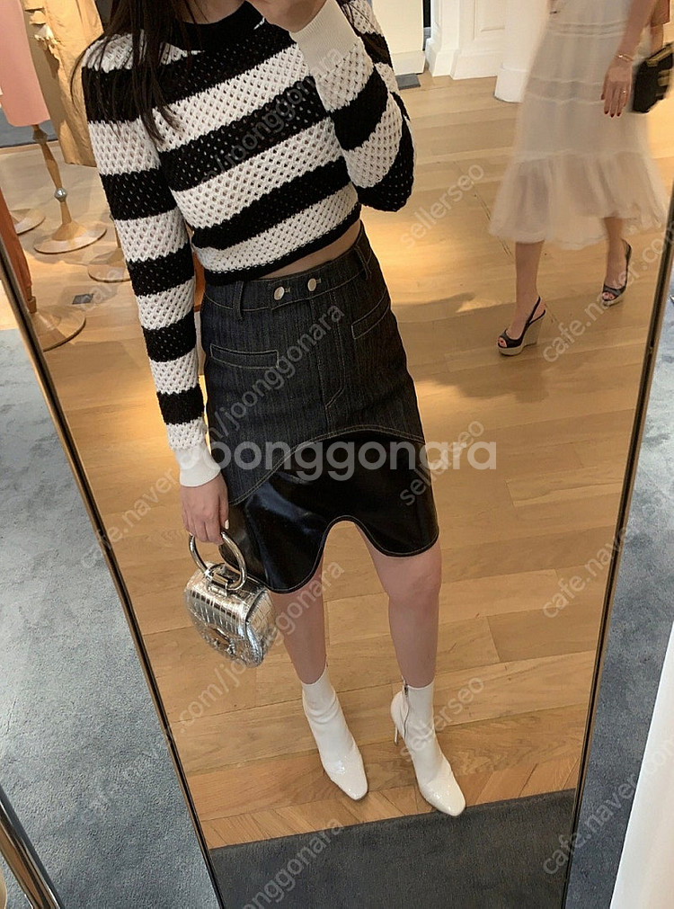 마이아이코 캐롤라인 앵클 부츠 화이트 페이던트 9cm ...--3