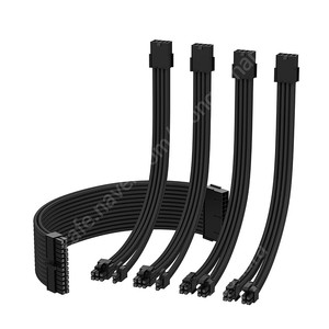 EZDIY-FAB PSU 연장 슬리빙 16AWG 케이블 5PACK 블랙