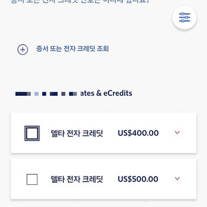 델타 항공 e credit 판매합니다.