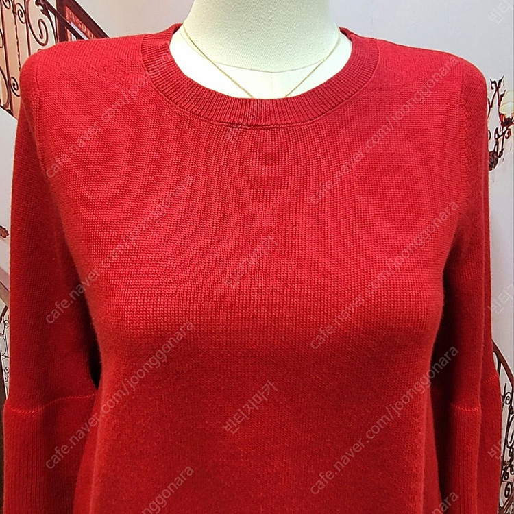 코스 COS 플라운스 슬리브 레드 니트--2