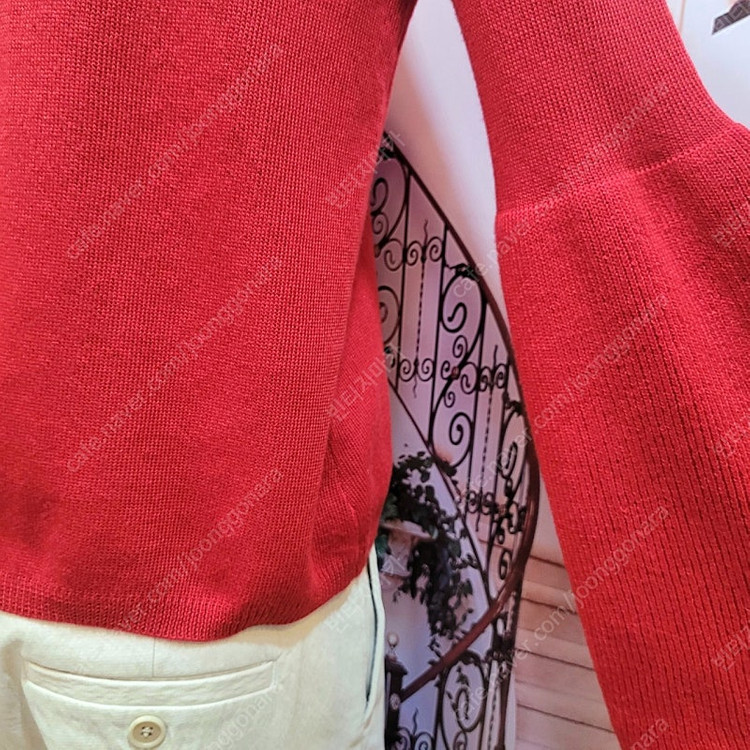 코스 COS 플라운스 슬리브 레드 니트--8