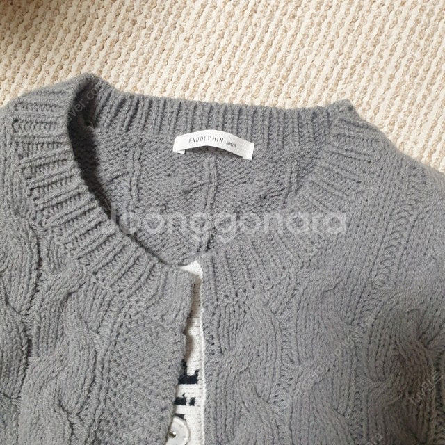 택포)엔돌핀 레터링 가디건--5