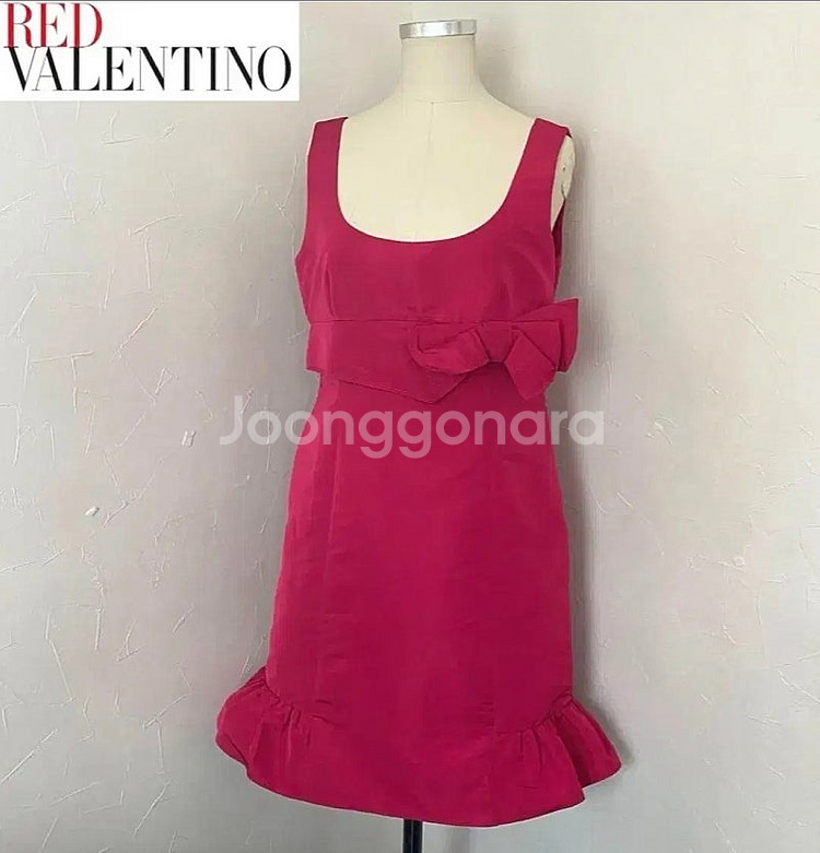 (택있음) 레드발렌티노 정품 리본프릴원피스--0