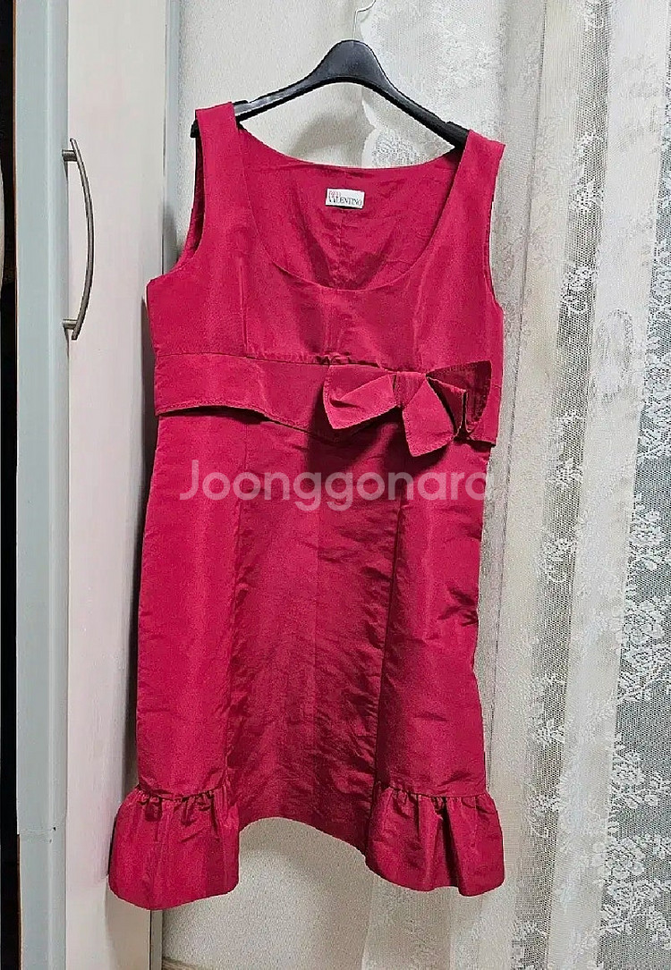 (택있음) 레드발렌티노 정품 리본프릴원피스--5