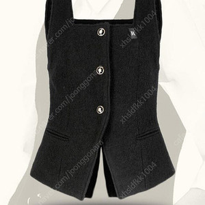 엣드맹 Single-breasted bouclé-tweed waistcoat (Black)