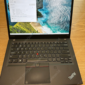 25만) 레노버 씽크패드 T490s i7-8565, 16gb, 256gb, 터치스크린, 단품