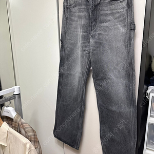 오라리 데님 Auralee Selvedge Faded Heavy Denim Painter Pants Faded Black - 24AW 팝니다