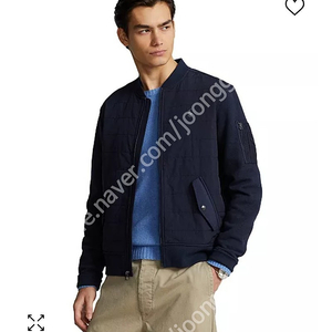 폴로 Polo Ralph Lauren Men's Full-Zip Quilted Panel Bomber Sweatshirt 새상품 L 사이즈 새상품(택포)