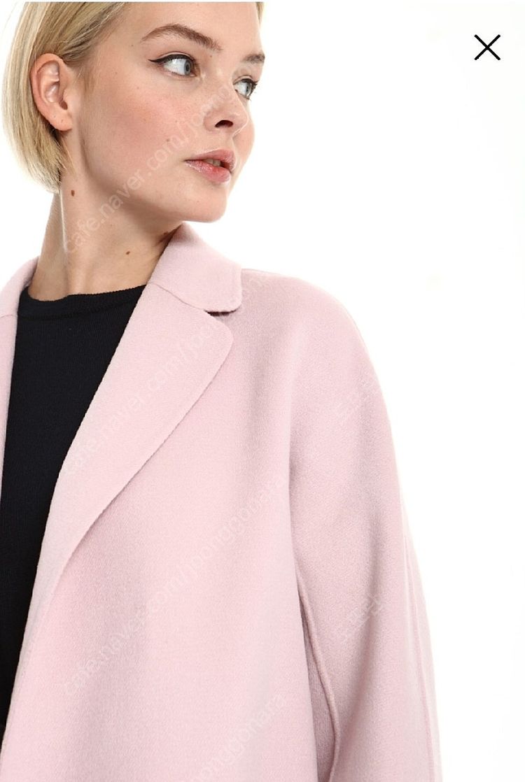 막스마라 정품 택 제거 상품 에스투리아 핑크 울 코트--7