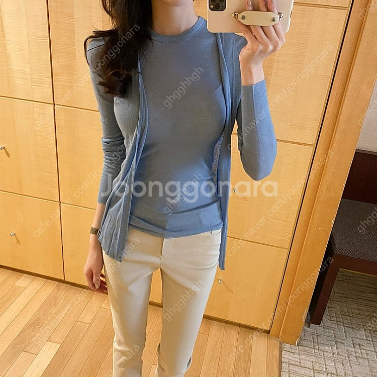라플라 폴라 민소매 탑, 가디건 세트--0