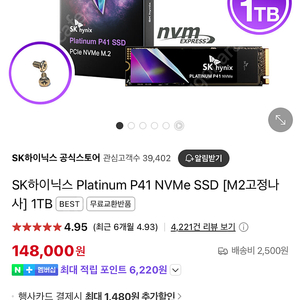 SK하이닉스 Platinum P41 NVMe SSD 1TB