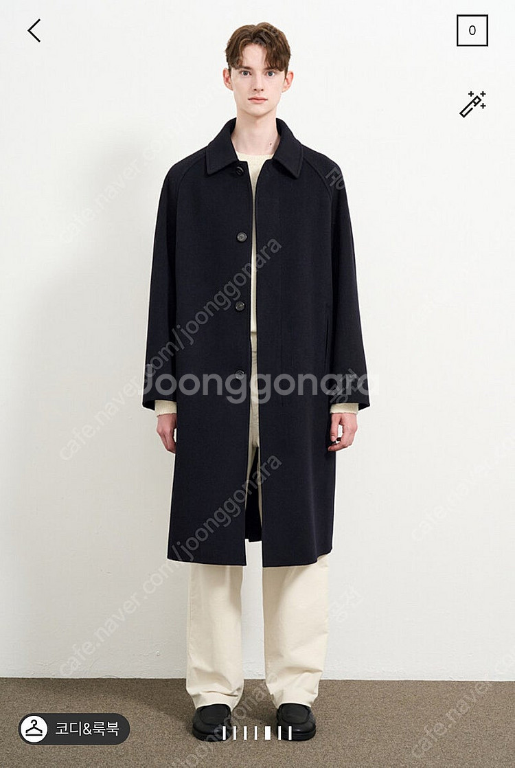 타임옴므 24fw 발마칸코트 다크네이비 95사이즈--1