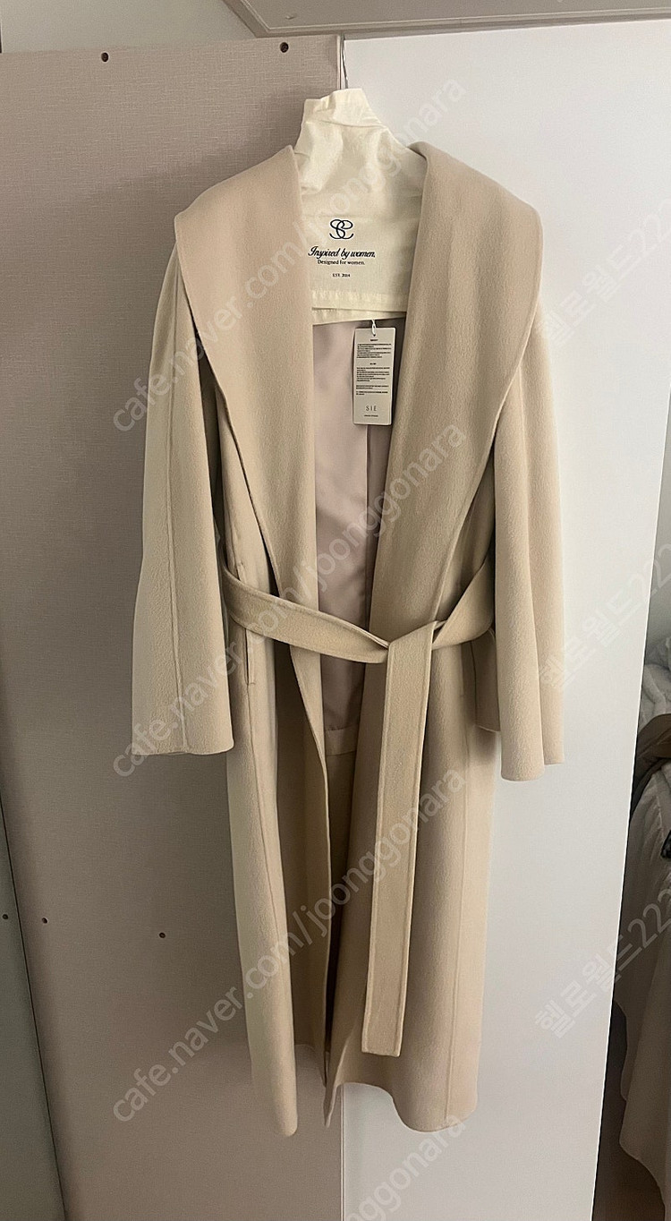 시에 하임 숄 코트 맥시 크림베이지 (택o)--1
