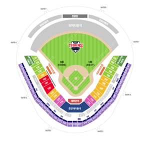 3/17(월) 기아타이거즈 vs SSG랜더스 시범경기 3루 K8, 1루 K9 2연석