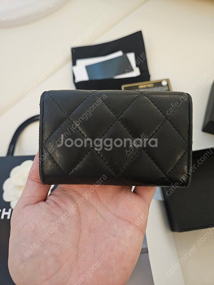 샤넬 카드지갑 램스킨 플랩 카드홀더 풀구성--4