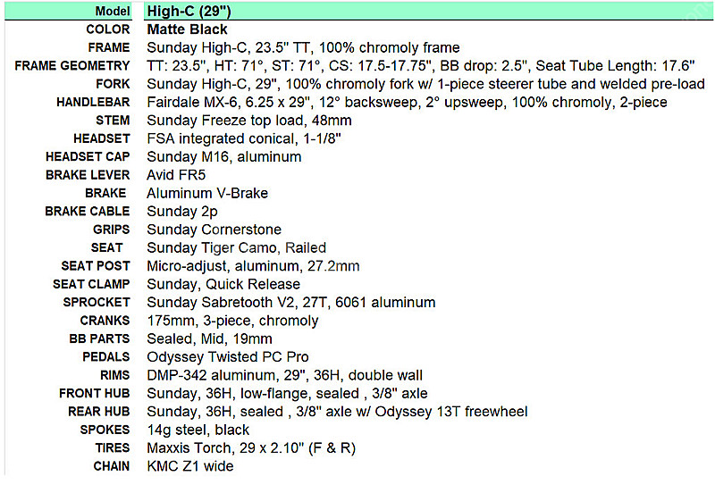 SUNDAY HIGH-C 29" Big size BMX...--3