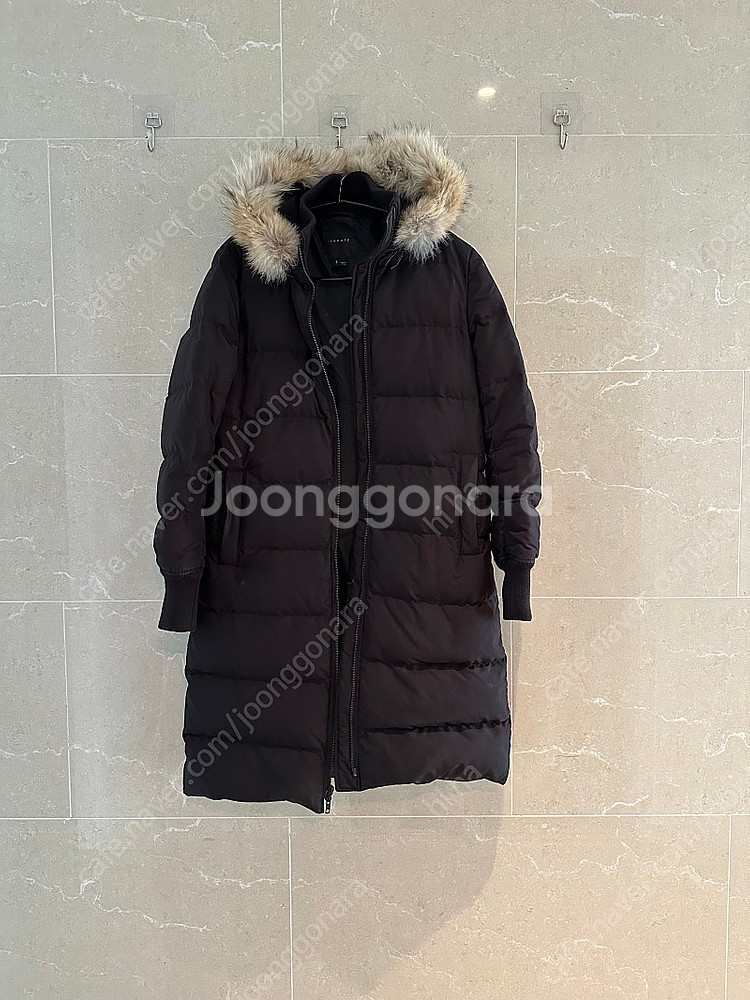 띠어리 블랙 퍼 패딩--0